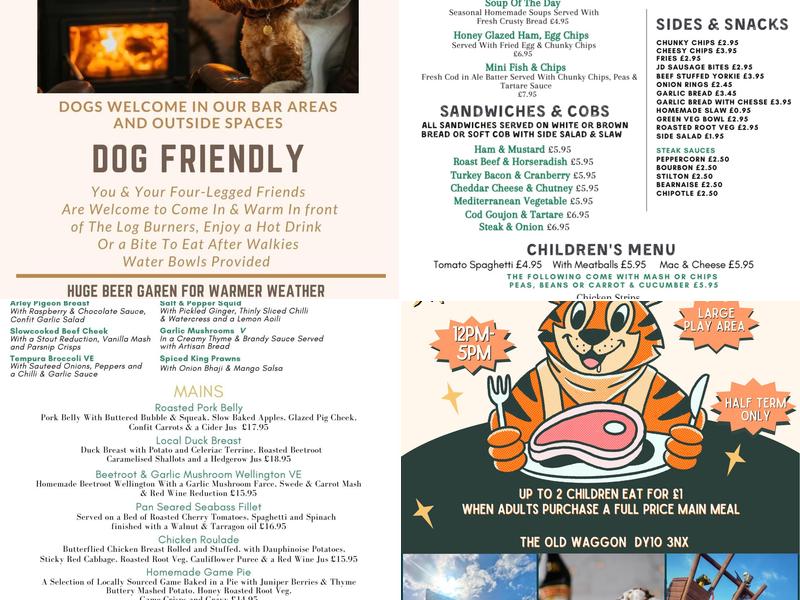 The Old Waggon and Horses 1812 Menu