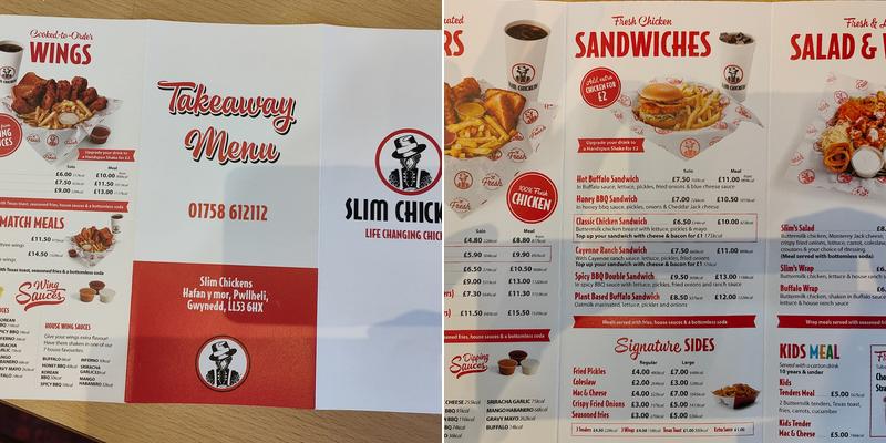 Slim Chicken Menu