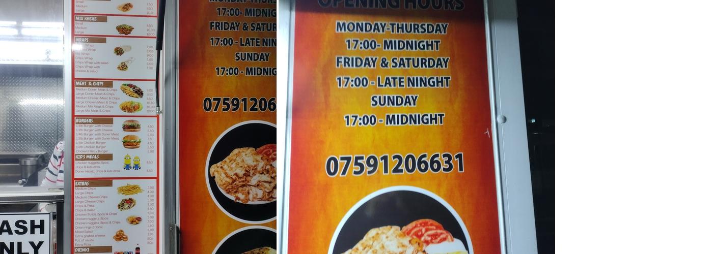 Ali's Kebab Van Cirencester Menu