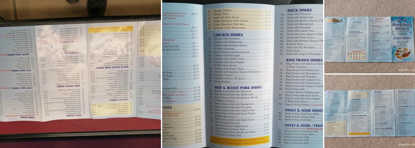 Hong Kong Kitchen Menu