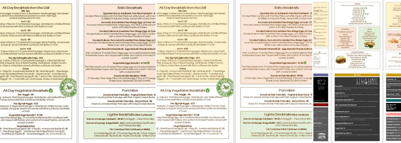 Tracy's Cafe Bistro Menu