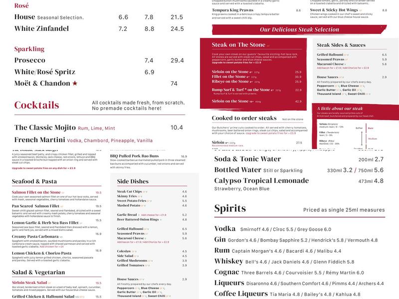 Black Rock Restaurant Menu