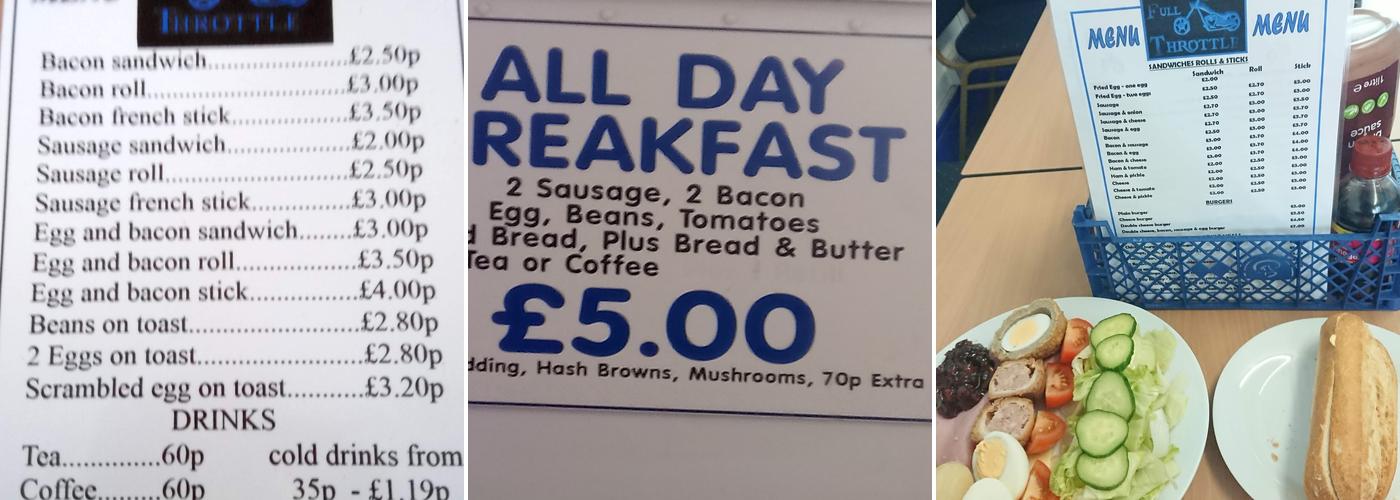 Full Throttle Cafe Menu