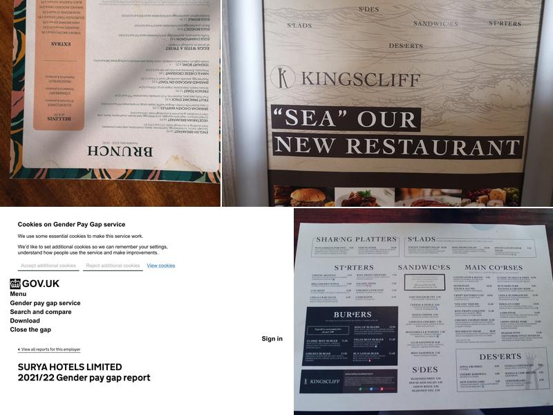 The Restaurant at Kingscliff Hotel Menu