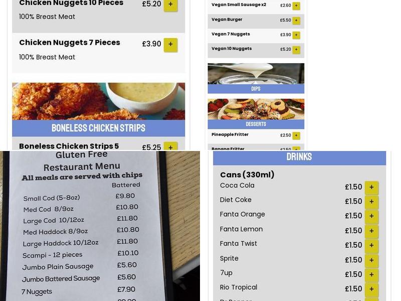 The Hook of Clacton Menu