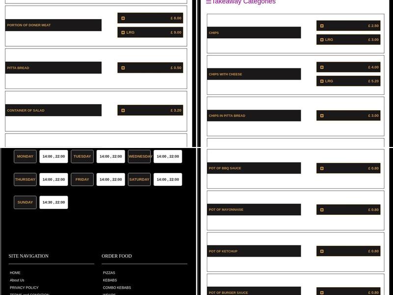 Rose Kebab House & Pizza Place Menu