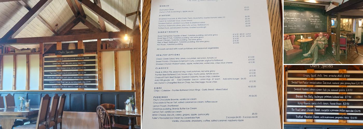 The Bat & Ball, Hambledon Menu