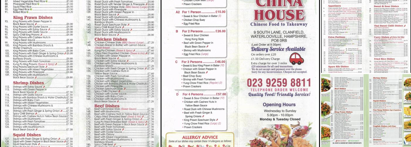 New China House Menu