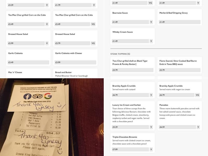 White Cart - Pub & Grill Menu