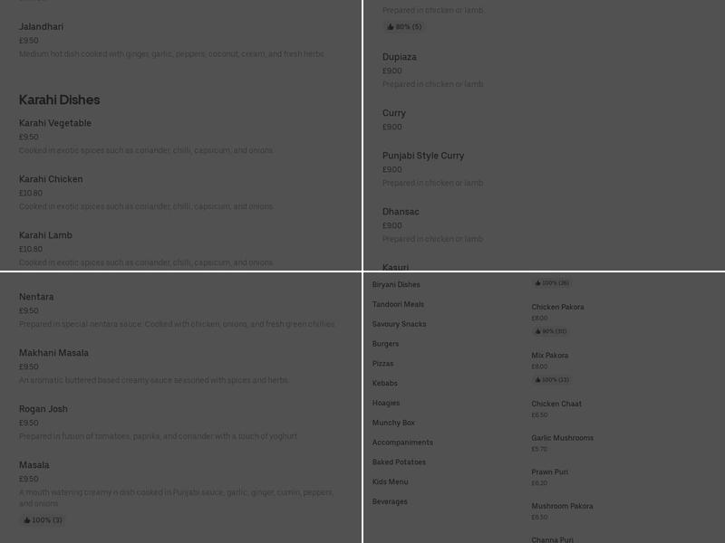 Three in One Clarkston Menu