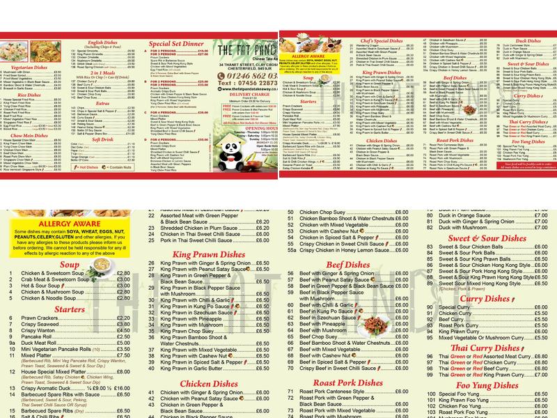 The Fat Panda Menu
