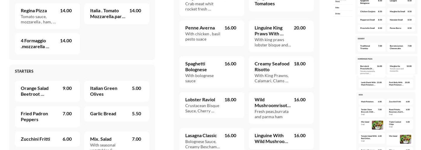 Claygate Averna Menu