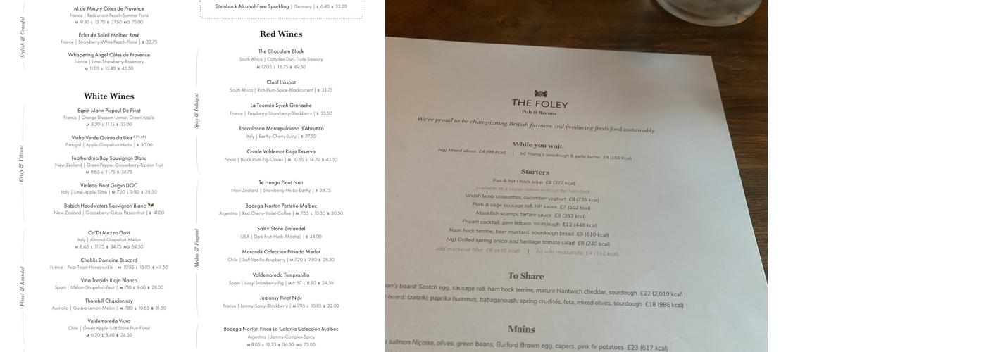 The Foley Menu
