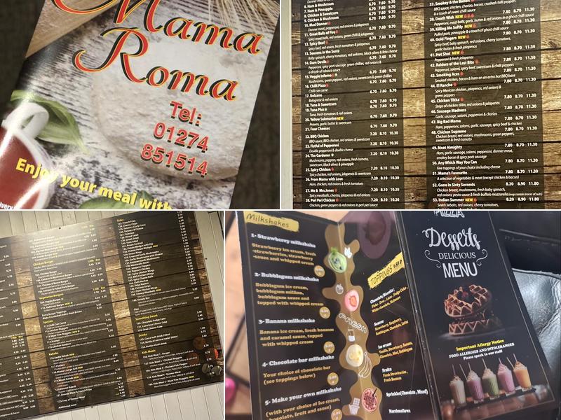 Mama Roma Pizza Menu
