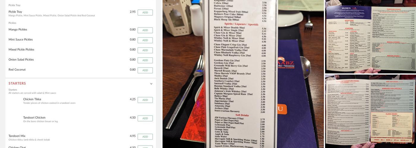 Nawaabz Restaurant Menu