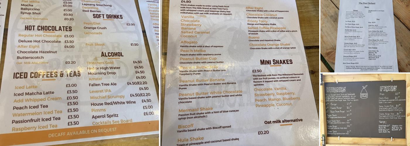 The Pear Orchard Menu