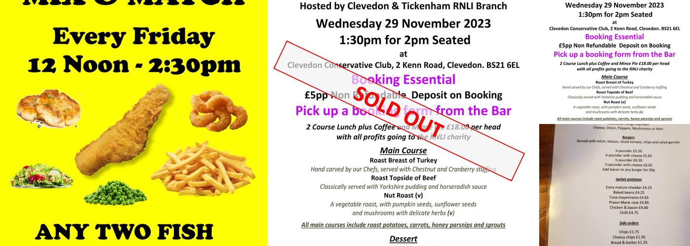 Clevedon Conservative Club (The Consti) Menu