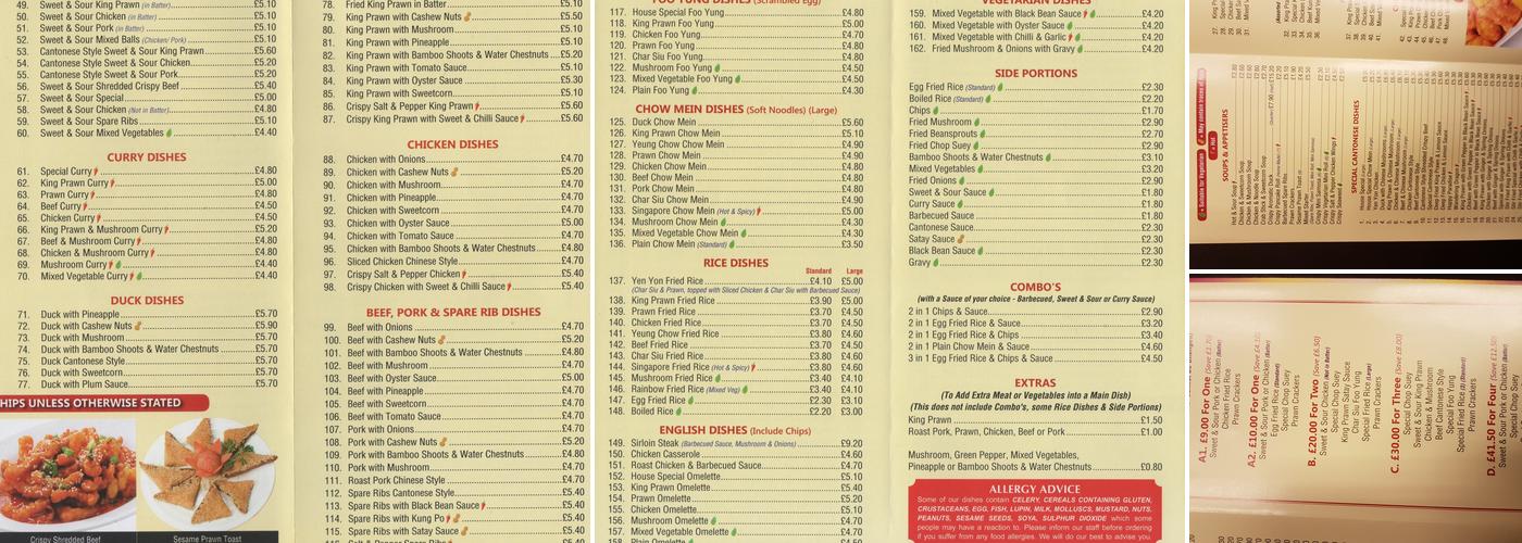 New Yeung Chow Menu