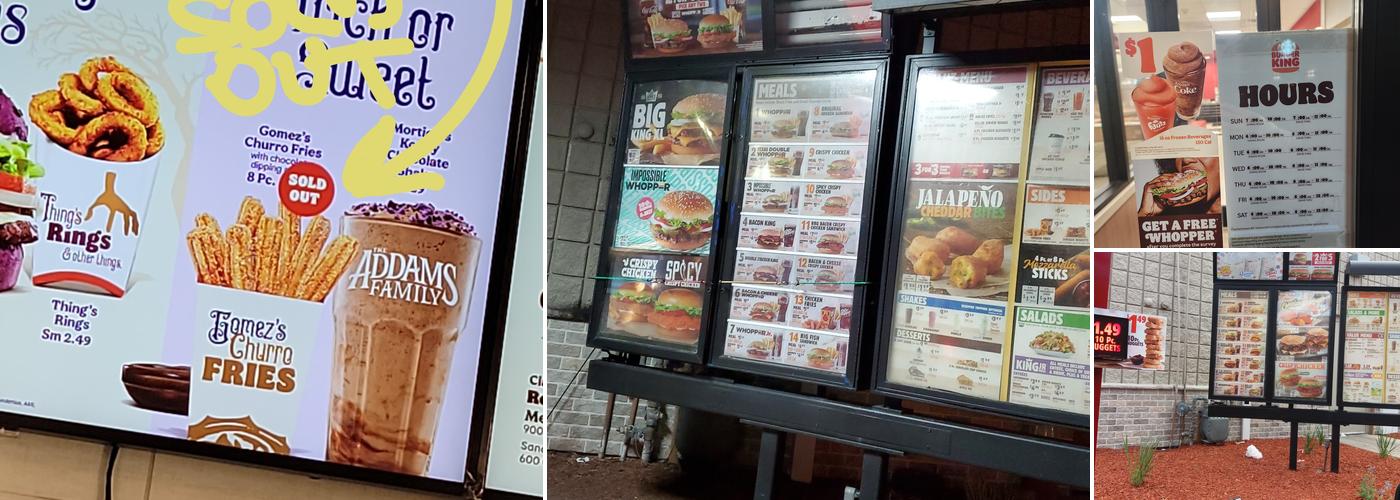 Burger King Menu
