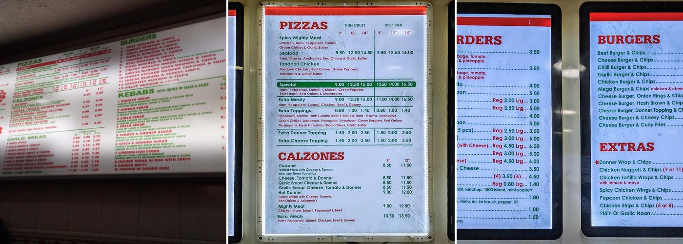Pizza Tops Menu