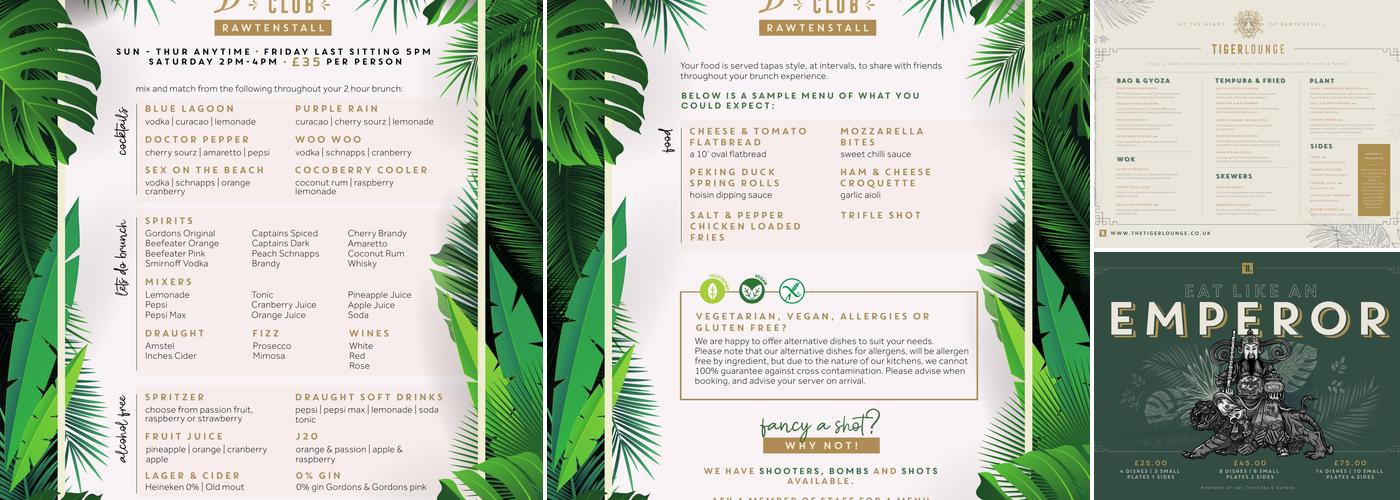 Tiger Lounge Clitheroe Menu