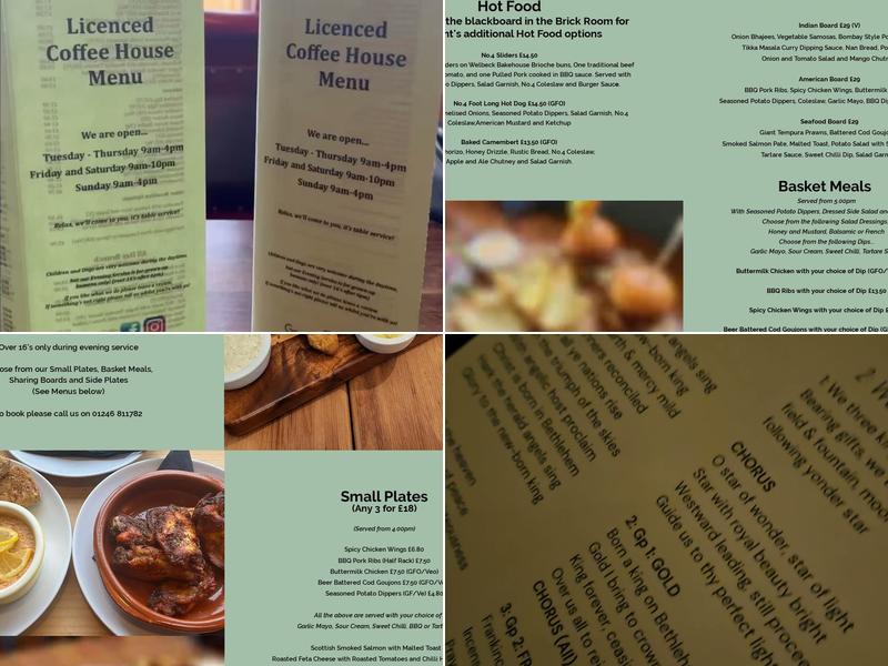 No.4 Licensed Coffee House Menu