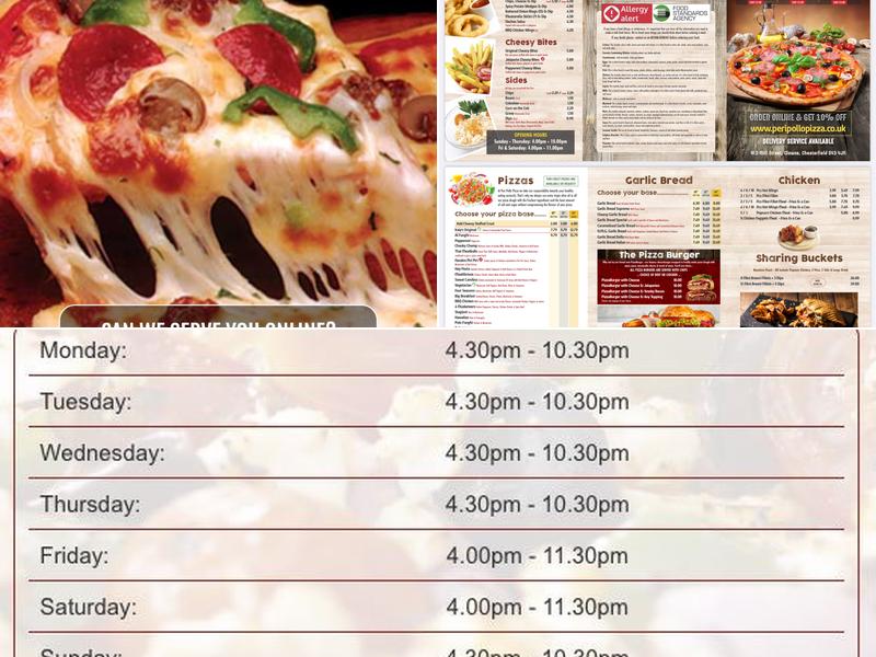 Peri Pollo Pizza Menu