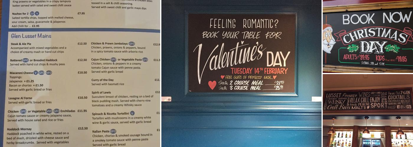 The Glen Lusset Menu