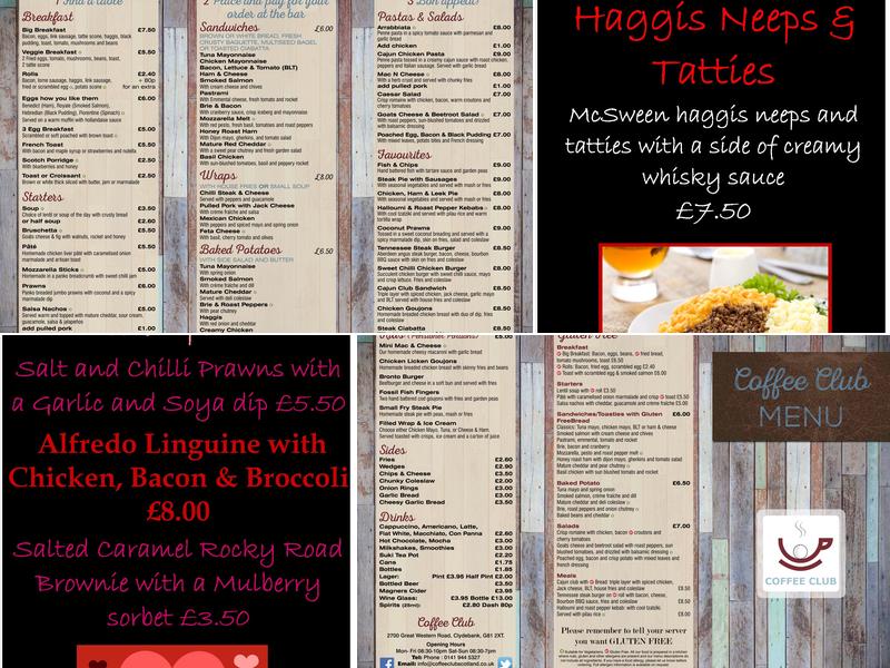 Coffee Club Scotland Ltd Menu