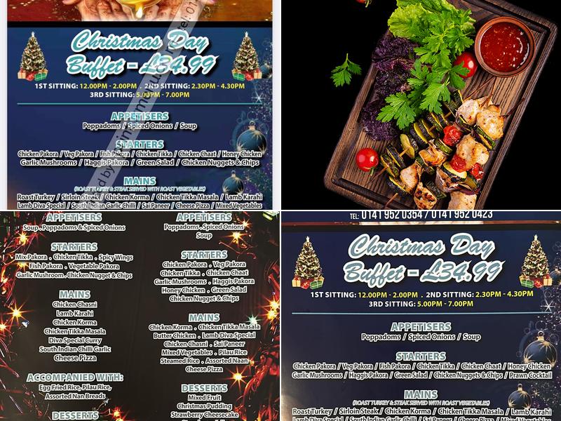 Diva Indian Restaurant Menu