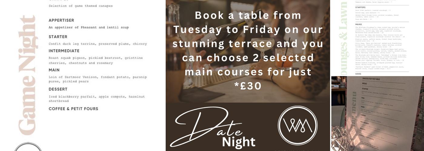 Winslade Manor Restaurant & Bar Menu