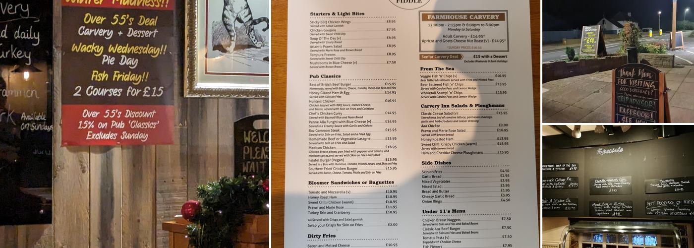 Cat & Fiddle Inn Menu