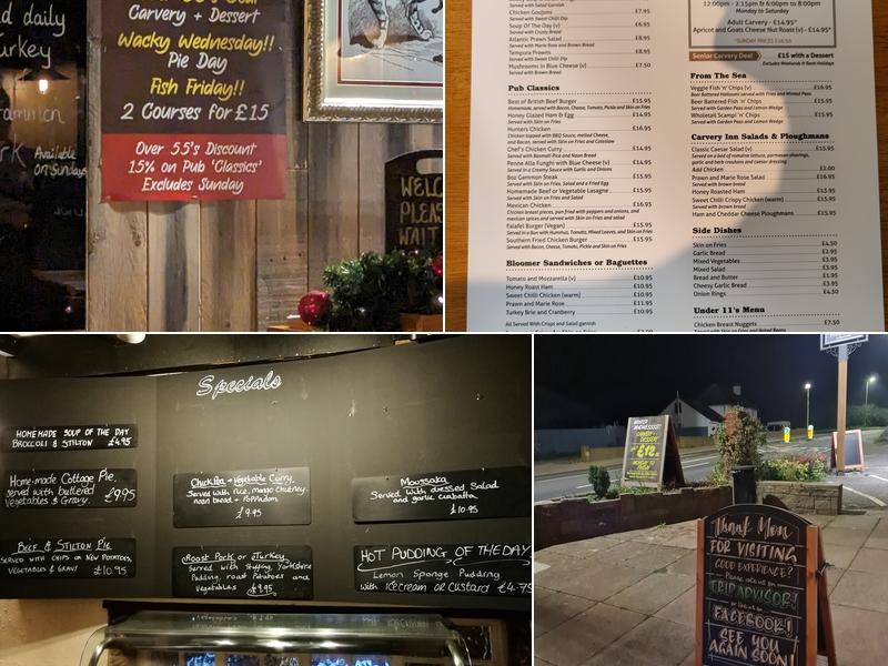 Cat & Fiddle Inn Menu