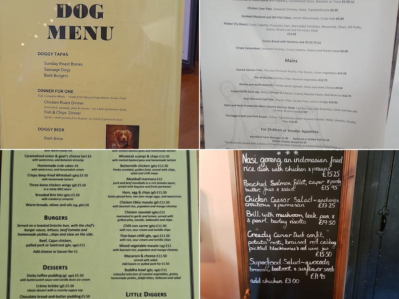 The Diggers Rest Menu