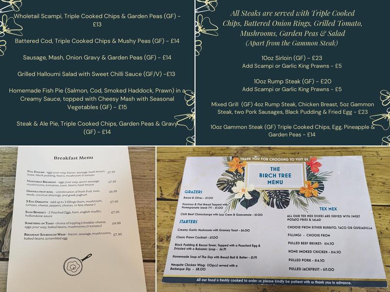 The Birch Tree Menu
