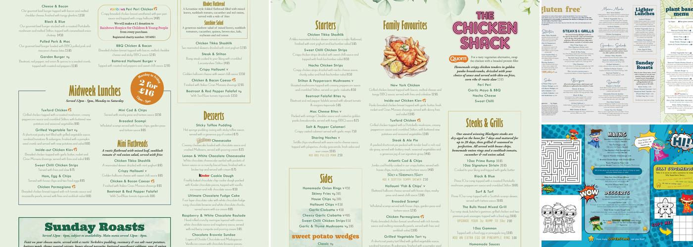 The Bulls Head Abbots Oak Menu