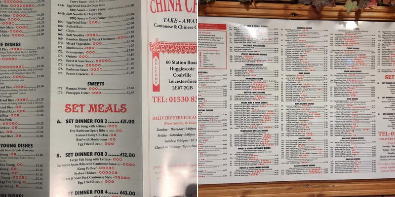 China Chef Menu