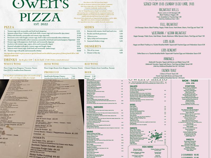 Owen's Menu