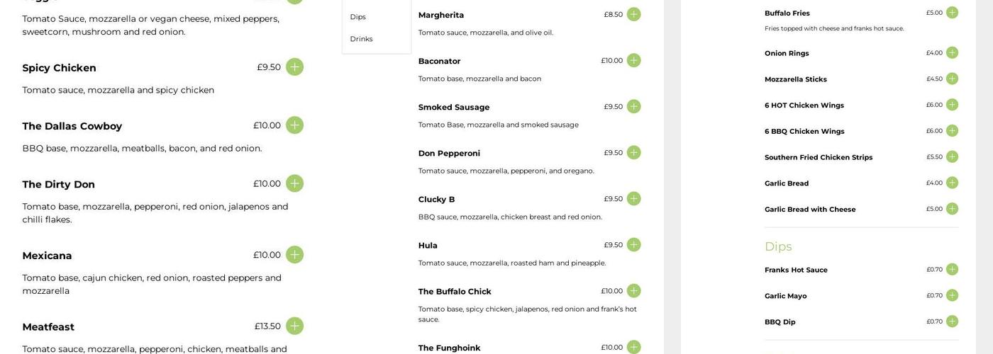 Slicehouse Pizza Menu