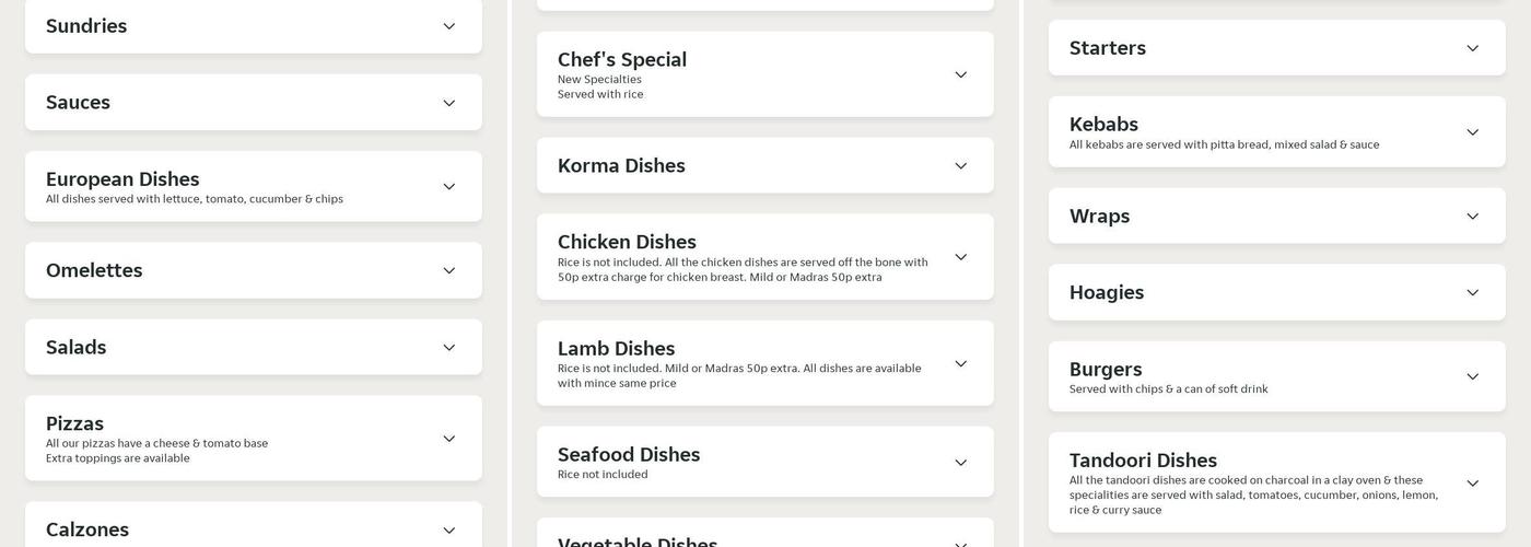 Spice Of Life Menu