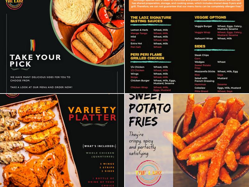 The Ladz Coatbridge Menu