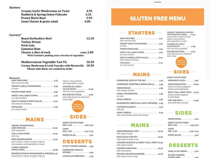 The Village Inn, Marehay Menu