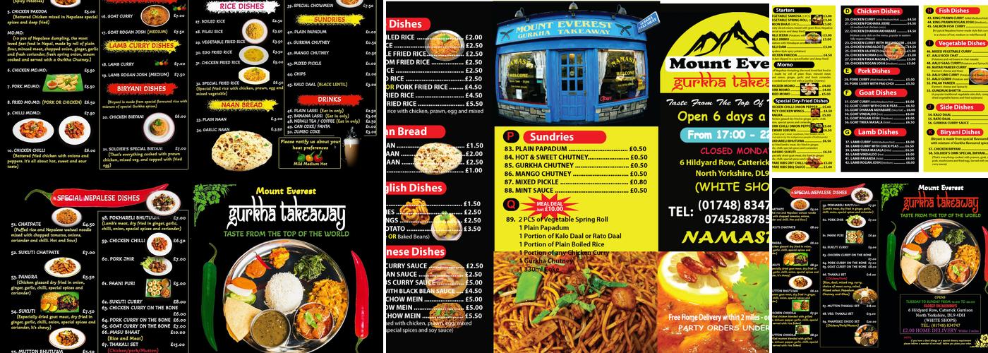 Mount Everest Gurkha Takeaway Menu