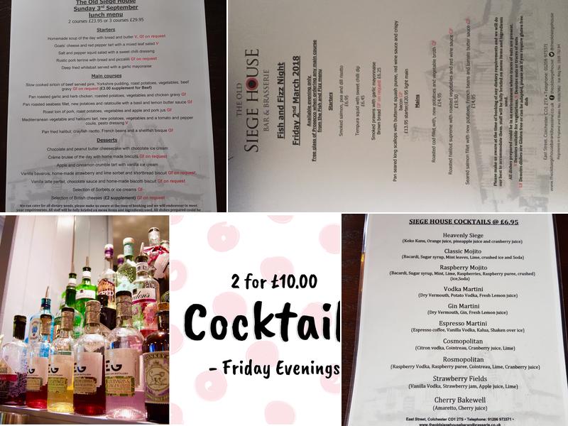 The Old Siege House Bar & Brasserie Menu