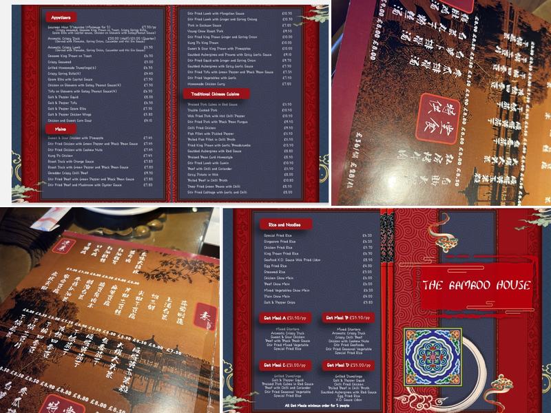 The Bamboo House Menu