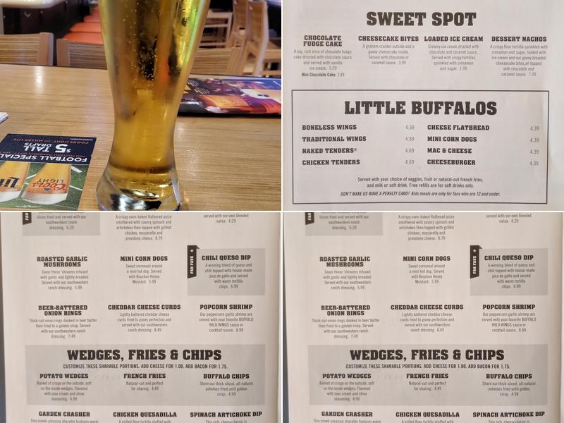 Buffalo Wild Wings Menu