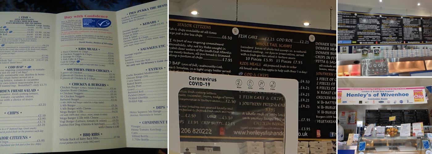 Henley's of Wivenhoe Menu