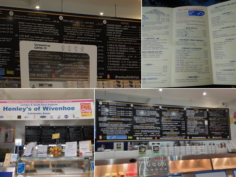 Henley's of Wivenhoe Menu