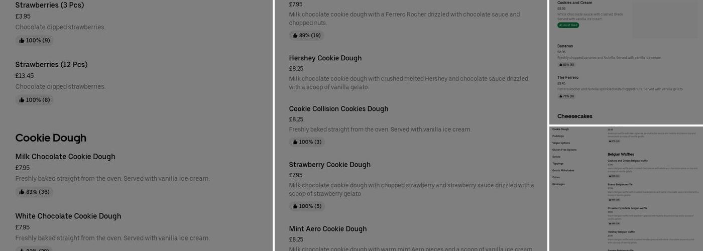 Tub and Cone Colchester Menu