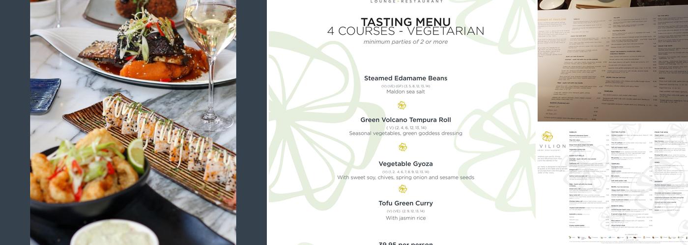 Pavilion Restaurant Menu